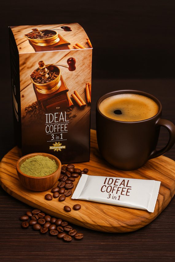 Ideal Coffee 3 in 1 – Healthy Instant Coffee with Whey Protein & Coconut (25 Sachets) قهوة Ideal 3 في 1 – قهوة صحية فورية ببروتين الواي وجوز الهند (25 كيس)
