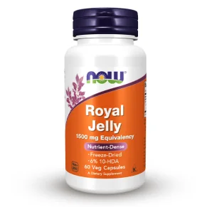 ناو رويال جيلي 1500 مجم – كبسولات غذاء ملكات النحل لدعم المناعة والطاقة NOW Royal Jelly 1500mg – Royal Jelly Vegetarian Capsules for Immunity and Energy Support