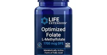 لايف إكستنشن أوبتيمايزد فولات - إل-ميثيلفولات 100 قرص بتركيز 1700 ميكروجرام Life Extension Optimized Folate 1700 mcg – L-Methylfolate Supplement Bottle