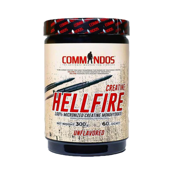 كوماندوز كرياتين هيل فاير ميكرونايزد – 300 جم | قوة انفجارية وأداء عضلي فائق Commandos Creatine Hell Fire Micronized – 300g | Explosive Strength & Muscle Power Formula