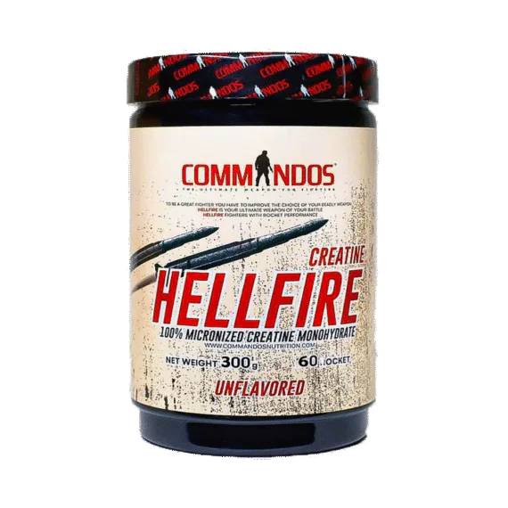 كوماندوز كرياتين هيل فاير ميكرونايزد – 300 جم | قوة انفجارية وأداء عضلي فائق Commandos Creatine Hell Fire Micronized – 300g | Explosive Strength & Muscle Power Formula