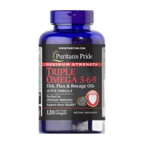 Maximum Strength Triple Omega 3-6-9 – 120 Softgels – Puritan’s Pride | Heart, Joint & Skin Support