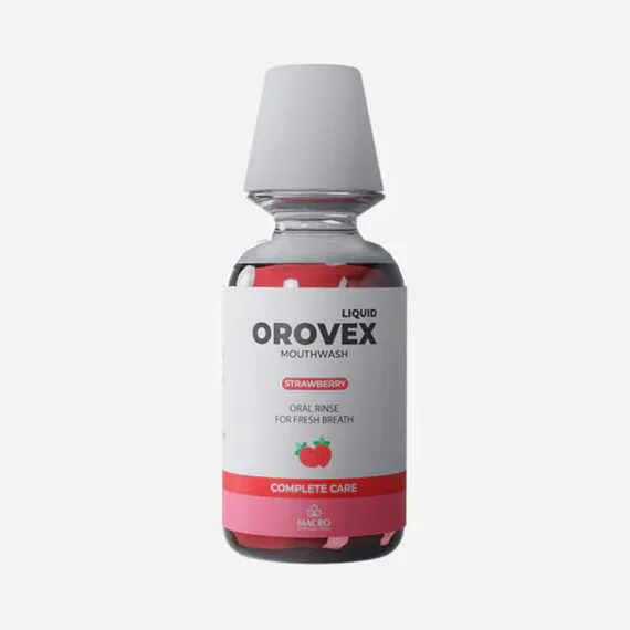 Orovex Strawberry Mouthwash-ماكرو أوروفيكس مضمضة فراولة