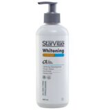 Starville Whitening Cleanser – 400 ml, brightening facial cleanser for clean, radiant, and soft skin. ستارفيل غسول تفتيح – 400 مل، غسول لتفتيح البشرة وتنظيفها بعمق دون جفاف.