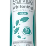 Starville Whitening Antiperspirant Spray Fresh Breeze – 200ml, deodorant spray with brightening effect and long-lasting freshness. ستارفيل سبراي مزيل عرق وتفتيح فريش بريز – 200 مل، مزيل عرق بتفتيح وانتعاش طويل الأمد.