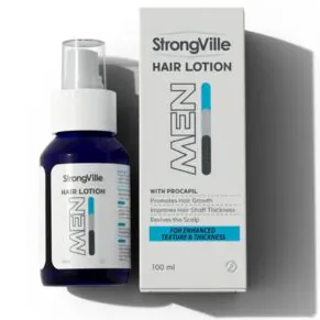 Strongville Men Spray – 100 ml hair strengthening and growth-stimulating spray for men. سبراي سترونجفيل للرجال – 100 مل، بخاخ لتقوية وتحفيز نمو الشعر.