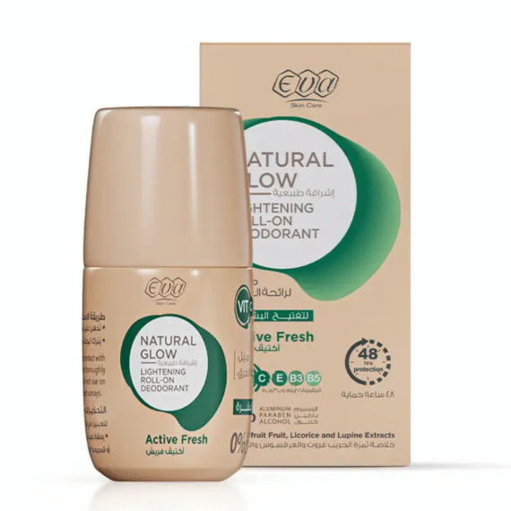 Eva Roll On Active Fresh 60 g natural fresh deodorant-ايفا رول اون لاشرقه طبيعيه اكتيف فريش 60 جم حماية منعشة بعطر طبيعي