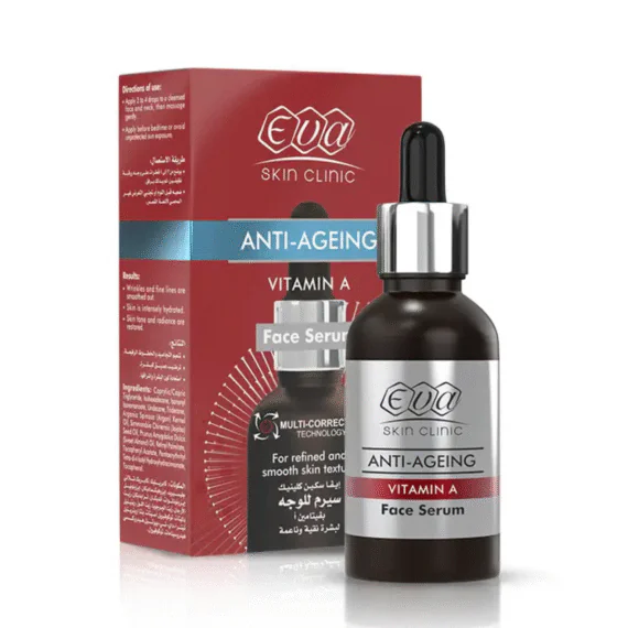 Eva Skin Clinic Vitamin A Serum 30 ml gentle renewal facial serum-ايفا سكين كلينيك سيرم فيتامين أ 30 مل سيرم لتجديد البشرة
