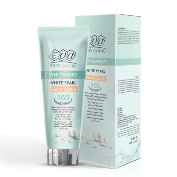 Eva Skin Clinic White Pearl Brightening Scrub 100 ml pearl extract exfoliating scrub-ايفا سكين كلينيك وايت بيرل مقشر تفتيح 100 مل بخلاصة اللؤلؤ الأبيض