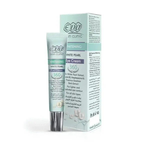 Eva Skin Clinic White Pearl Eye Care 15 ml dark circle treatment-ايفا سكين كلينيك وايت بيرل تفتيح وترطيب محيط العين 15 مل علاج للهالات السوداء والتجاعيد