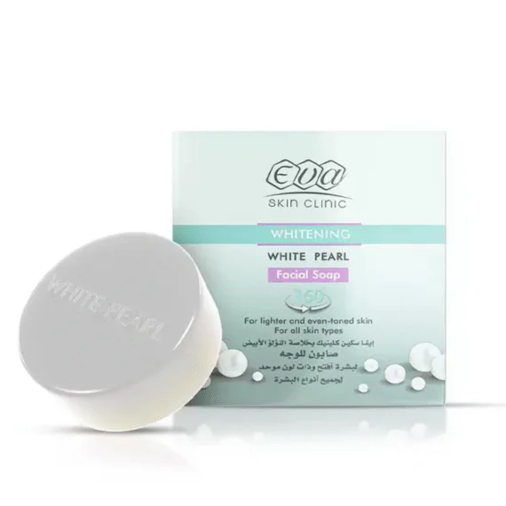 Eva Skin Clinic White Pearl Soap 70 g gentle brightening face cleanser-ايفا سكين كلينك صابون لؤلؤ ابيض 70 جم لتنظيف وتنعيم بشرة الوجه