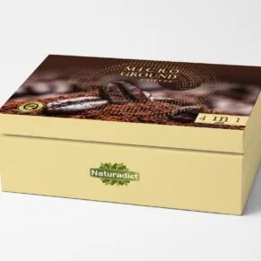 Microground Coffee sachets and creamy cup – ALT: "Microground Coffee for Energy, Focus & Metabolism"