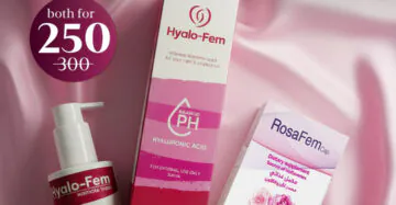 باقة هايالو-فيم و روزافيم للعناية النسائية Hyalo-Fem and RosaFem women’s care bundle