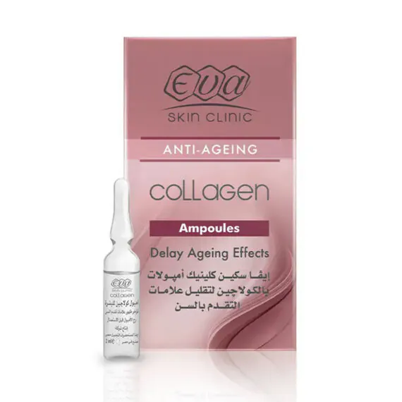 Eva Collagen Hair Ampoules for deep nourishment and shine for damaged hair-ايفا امبولات كولاجين تغذي الشعر بعمق وتمنحه ترطيبًا ولمعانًا طبيعيًا، تساعد على تقوية الخصلات واستعادة حيوية الشعر الجاف والتالف.