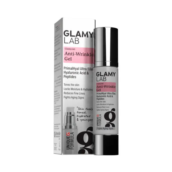 Glami Lab Anti-Wrinkle Gel 50g for hydration and smoother-looking skin-جلامي لاب جل مضاد للتجاعيد 50 جم لترطيب البشرة ودعم مظهرها