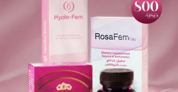 باقة العناية النسائية اليومية تشمل روزافيم، هايالو-فيم، برايمروز، أورا كولاجين سي Daily feminine essentials bundle featuring RosaFem, Hyalo-Fem, Primrose, and Ora Collagen C