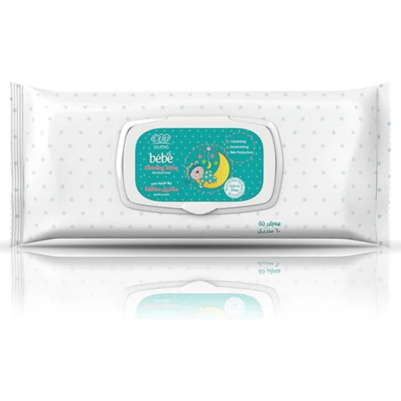 Eva Clinic Baby Wet Wipes Alcohol Free 60 Wipes-ايفا كلينيك بيبي مناديل مبللة منظفة خالية من الكحول 60 منديل