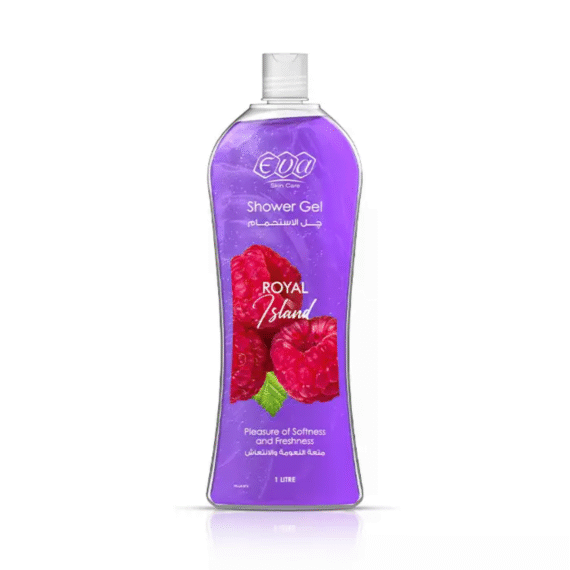 Eva Skin Care Royal Iceland Shower Gel 1L Purple-ايفا سكين كير جل استحمام رويال آيسلاند 1 لتر موف