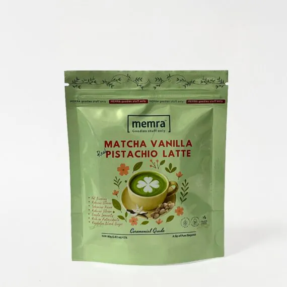 Matcha Vanilla Pistachio Latte Creamy Matcha Drink with Vanilla & Pistachio Flavor-ماتشا لاتيه بالفانيليا والفستق مشروب ماتشا كريمي بنكهة غنية ومميزة