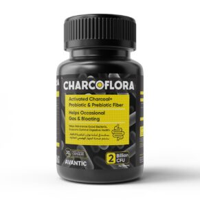 شاركوفلورا فحم نشط مع ألياف بريبيوتك وبروبيوتك لتخفيف الغازات والانتفاخ ودعم الهضم