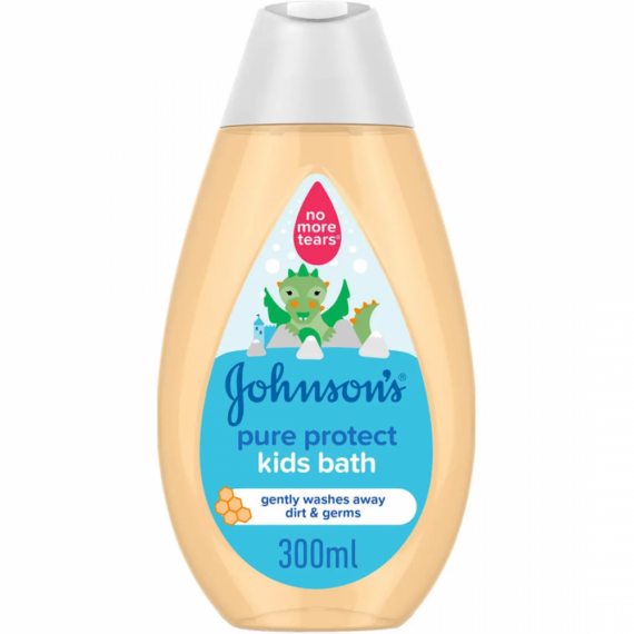 Johnsons pure protect kids bath wash 300ml-سائل الاستحمام بيور بروتكت للاطفال من جونسون 300 مل