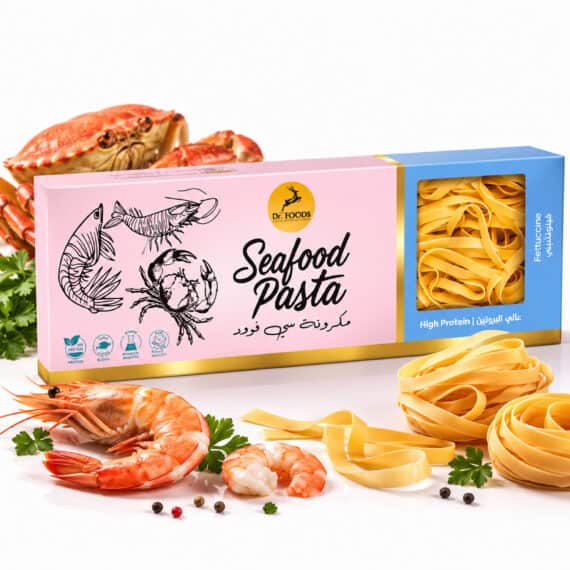 Dr. Foods Seafood PRO+ Fettuccine Pasta 400g | High Protein Mediterranean Seafood Pasta