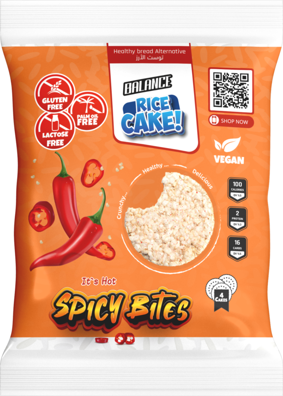 Balance Spicy Rice Toast Bold & Delicious Premium Gluten-Free Snack-بالانس توست الأرز بطعم الشطة سناك حار مميز ولذيذ خالٍ من الجلوتين