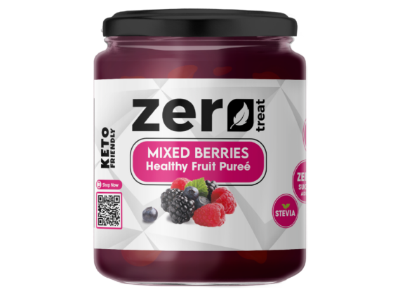 Mixed Berries Healthy Fruit Purée 180g – 95% Real Fruit Zero Sugar Added Keto Friendly-بيوريه التوت المشكل الصحي 180 جم – 95٪ فاكهة حقيقية بدون سكر مضاف كيتو فريندلي