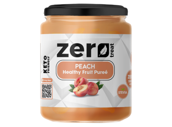 Peach Healthy Fruit Purée 180g – Premium 95% Real Fruit Zero Sugar Added Keto Friendly-بيوريه الخوخ الصحي 180 جم – 95٪ فاكهة حقيقية بدون سكر مضاف كيتو فريندلي