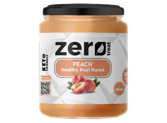 Peach Healthy Fruit Purée 180g – Premium 95% Real Fruit Zero Sugar Added Keto Friendly-بيوريه الخوخ الصحي 180 جم – 95٪ فاكهة حقيقية بدون سكر مضاف كيتو فريندلي