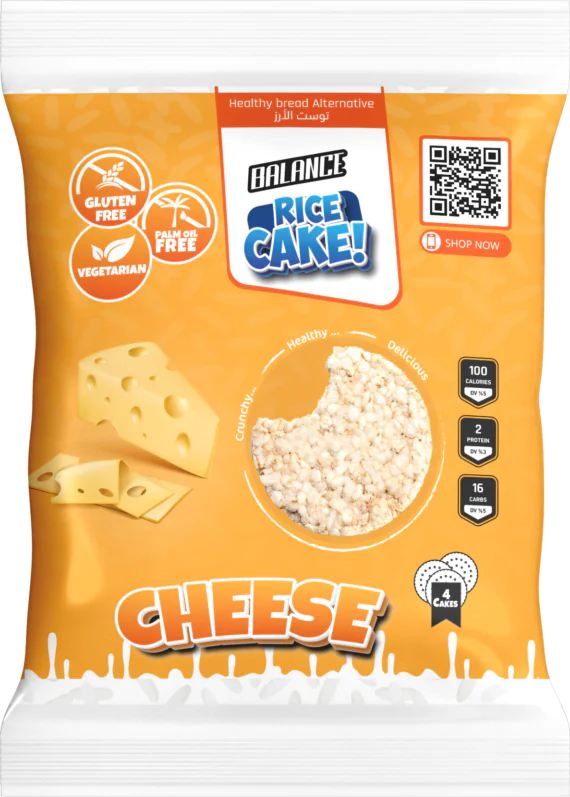 بالانس توست الأرز بطعم الجبنة سناك صحي لذيذ ومميز خالٍ من الجلوتين-Balance Cheese Rice Toast Delicious Premium Gluten-Free Crispy Snack 4 pieces