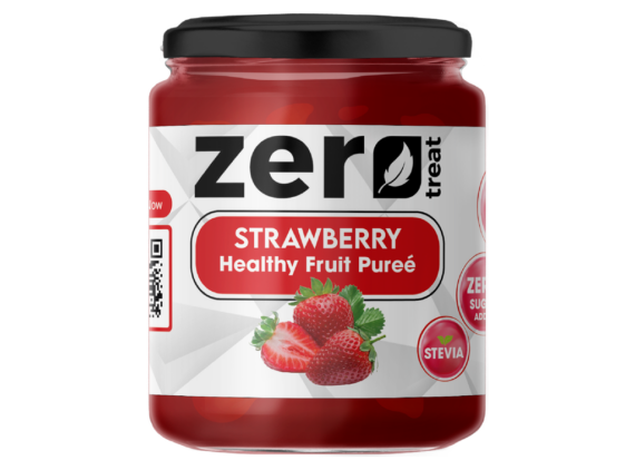 بيوريه الفراولة الصحي زيرو تريت 180 جم – 95٪ فاكهة حقيقية بدون سكر مضاف-Strawberry Healthy Fruit Purée 180g 95% Real Fruit – Zero Sugar Added