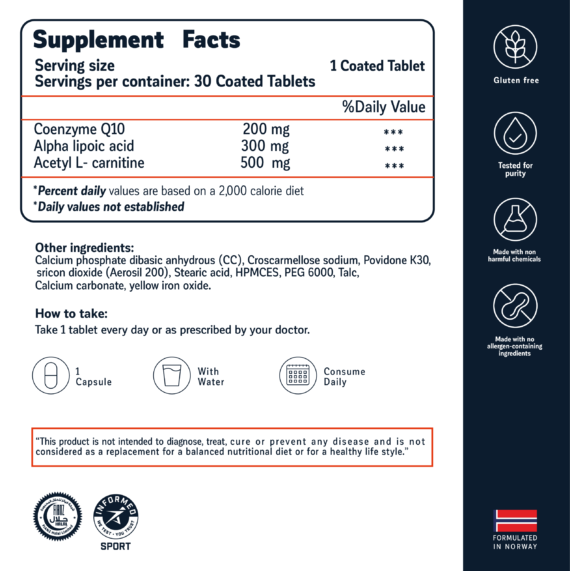 Cardiotrition Booster for Heart Health and Cellular Energy | Advanced Formula with CoQ10, Alpha Lipoic Acid, and Acetyl L Carnitine-كارديوتريشن بوستر لدعم صحة القلب والطاقة | تركيبة متقدمة مع CoQ10 وألفا ليبويك وأسيتيل إل كارنيتين