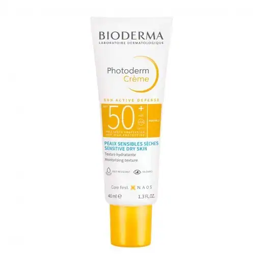 بيوديرما فوتوديرم كريم SPF50+ للبشرة الحساسة والجافة 40 مل | حماية عالية جدًا وترطيب يومي للبشرة الجافة