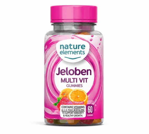 Jelobin Multivitamin Gummies 60 Count-جيلوبين مالتي فيتامين جاميز 60 قطعة