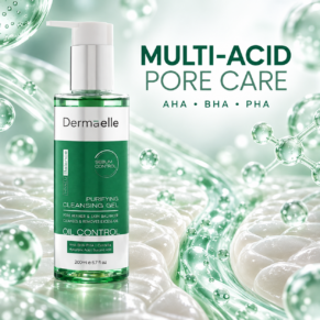 Dermaelle Sebum Control Cleansing Gel 200ml - ديرما إل غسول جل للتحكم في إفراز الدهون 200 مل