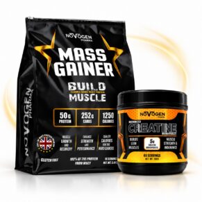 Novogen Mass Gainer and Creatine Bundle | Starter Bulking Pack for Weight and Muscle Gain