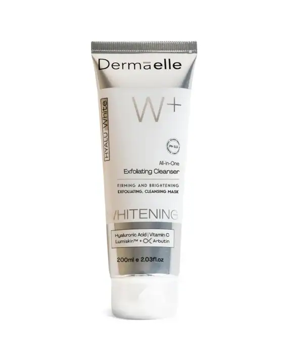 ديرما إل هيالو وايت غسول مقشر لتفتيح البشرة 200 مل – 200 مل - Dermaelle Brightening Exfoliating Cleanser 200ml-1