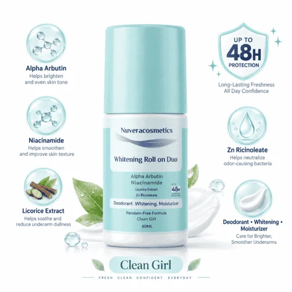 نوفيرا رول أون للتفتيح كلين جيلر - Nuvera Whitening Roll on Duo Clean Girl