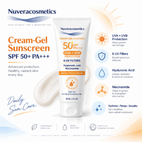 واقي شمس جل كريمي من Nuveracosmetics SPF 50+ PA+++.