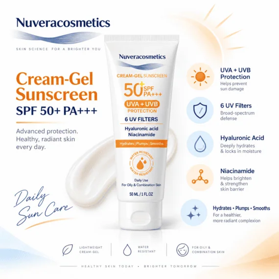 واقي شمس جل كريمي من Nuveracosmetics SPF 50+ PA+++.