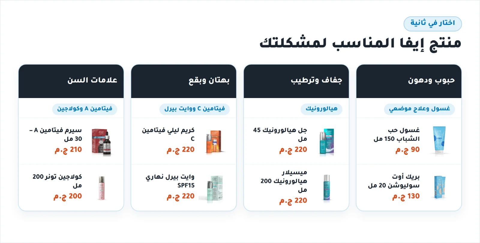 منتج إيفا المناسب لمشكلتك