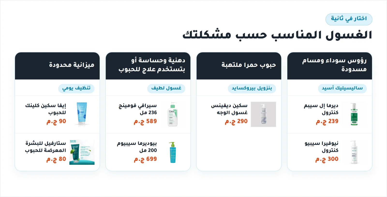 اختار غسول البشرة الدهنية حسب مشكلتك