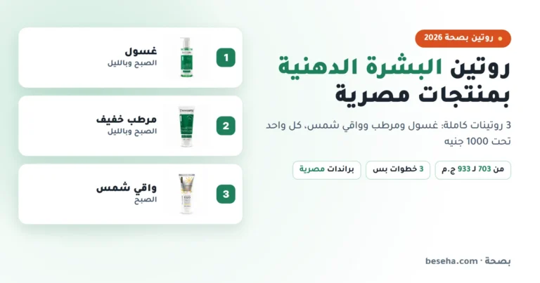 روتين البشرة الدهنية بمنتجات مصرية تحت 1000 جنيه
