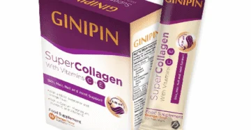GINIPIN Super Collagen – 10 Sachets, collagen supplement for youthful skin, strong hair, and healthy nails. جينيبين سوبر كولاجين – 10 أكياس، مكمل كولاجين لدعم نضارة البشرة والشعر والأظافر.