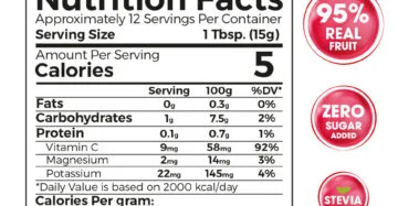 بيوريه الفراولة الصحي زيرو تريت 180 جم – 95٪ فاكهة حقيقية بدون سكر مضاف-Strawberry Healthy Fruit Purée 180g 95% Real Fruit – Zero Sugar Added