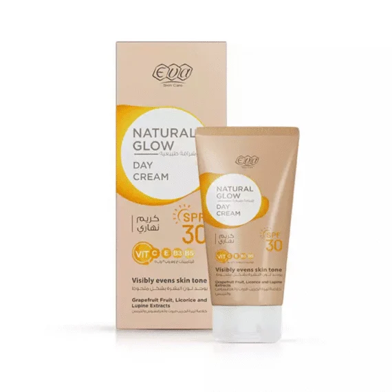 Eva Skin Care Natural Glow Day Cream SPF30 50 g daily protection moisturizer-ايفا سكين كير اشراقة طبيعية كريم نهاري SPF30 50 جرام
