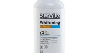 Starville Whitening Cleanser – 400 ml, brightening facial cleanser for clean, radiant, and soft skin. ستارفيل غسول تفتيح – 400 مل، غسول لتفتيح البشرة وتنظيفها بعمق دون جفاف.