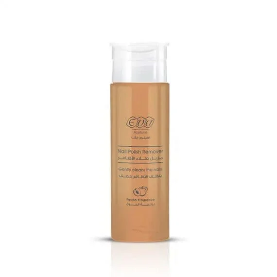 Eva Peach Scented Acetone 100 ml gentle nail polish remover with peach fragrance-ايفا اسيتون رائحة الخوخ 100 مل لإزالة طلاء الأظافر بلطف ورائحة منعشة