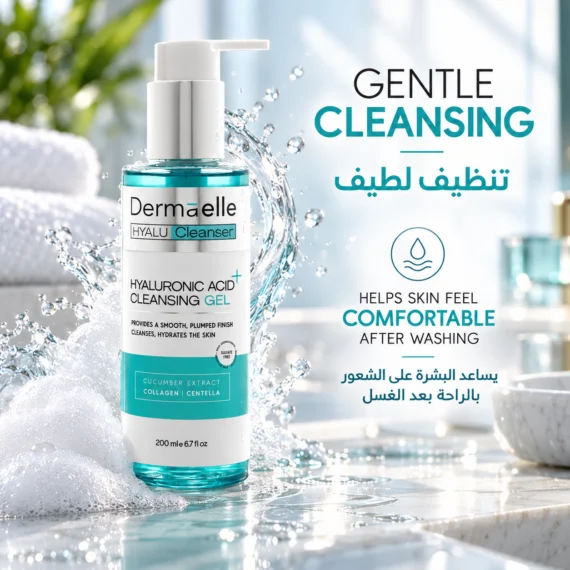 DERMAELLE Hyaluronic Acid Cleansing Gel 200ml - ديرما إل غسول جل بالهيالورنيك أسيد 200مل